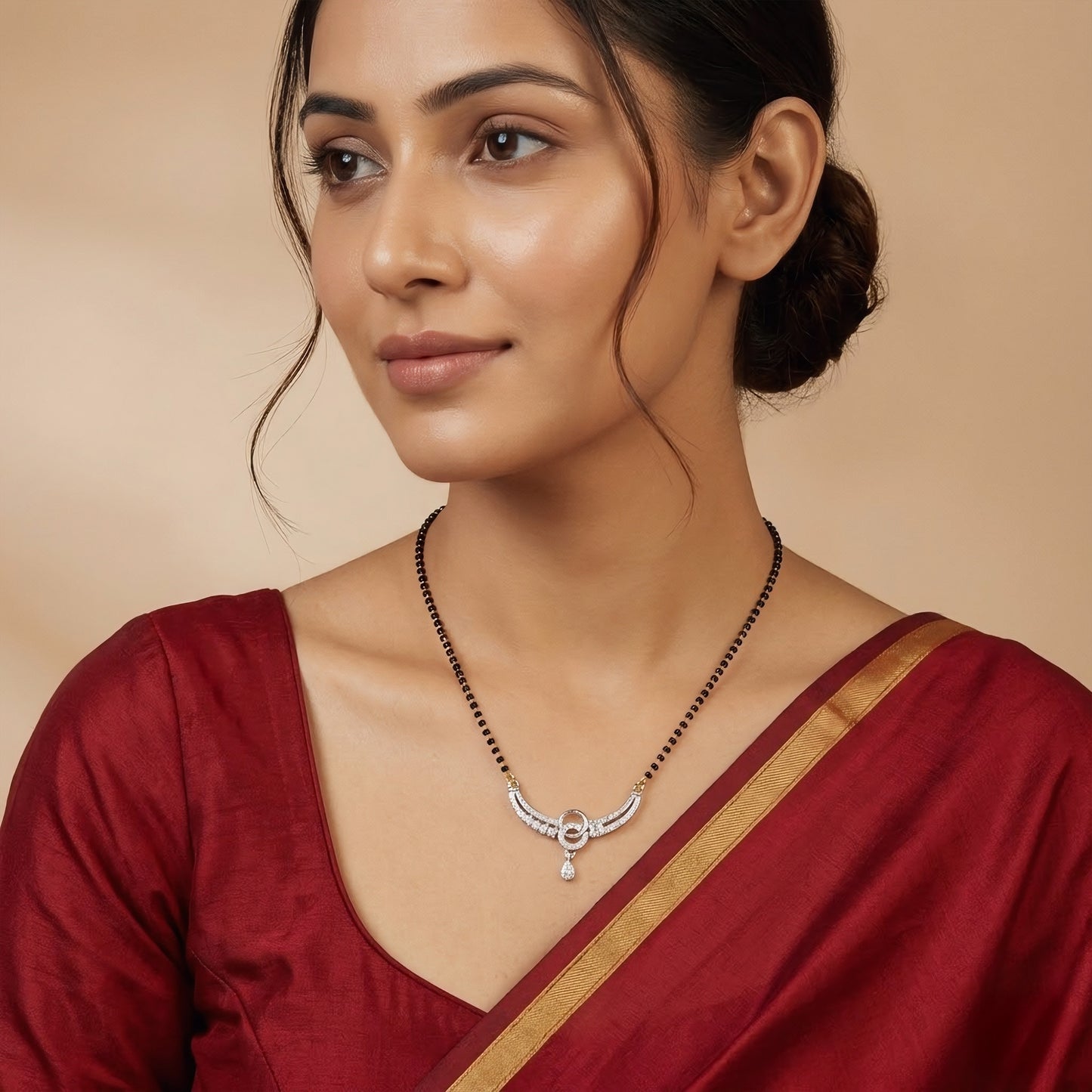 Silver Plated AD Mangalsutra for Women