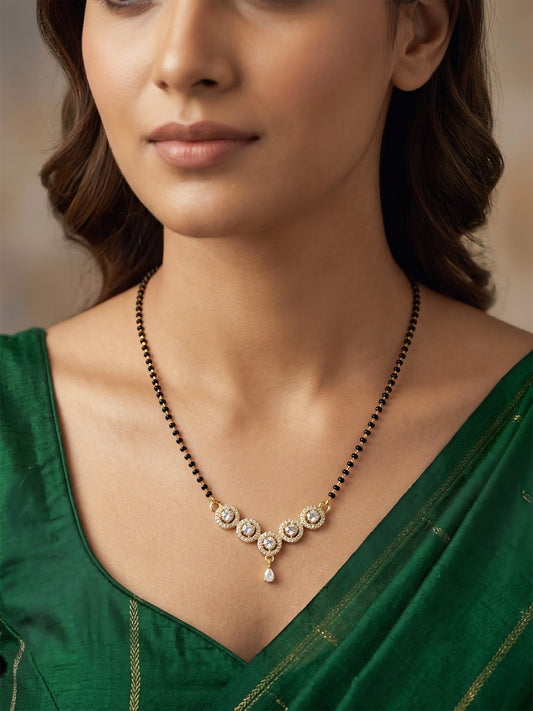 Gold Plated AD Studded Mangalsutra for Women