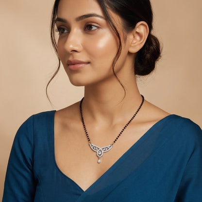 Silver Plated AD Mangalsutra for Women