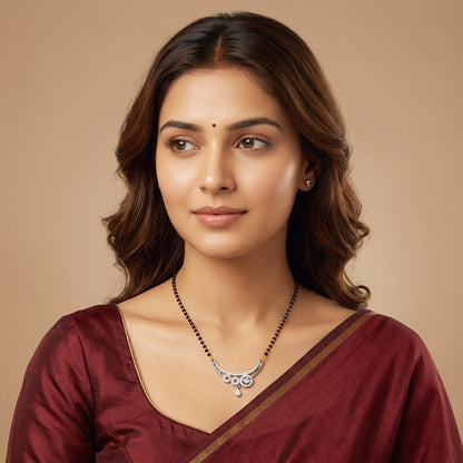 Silver Plated AD Mangalsutra for Women