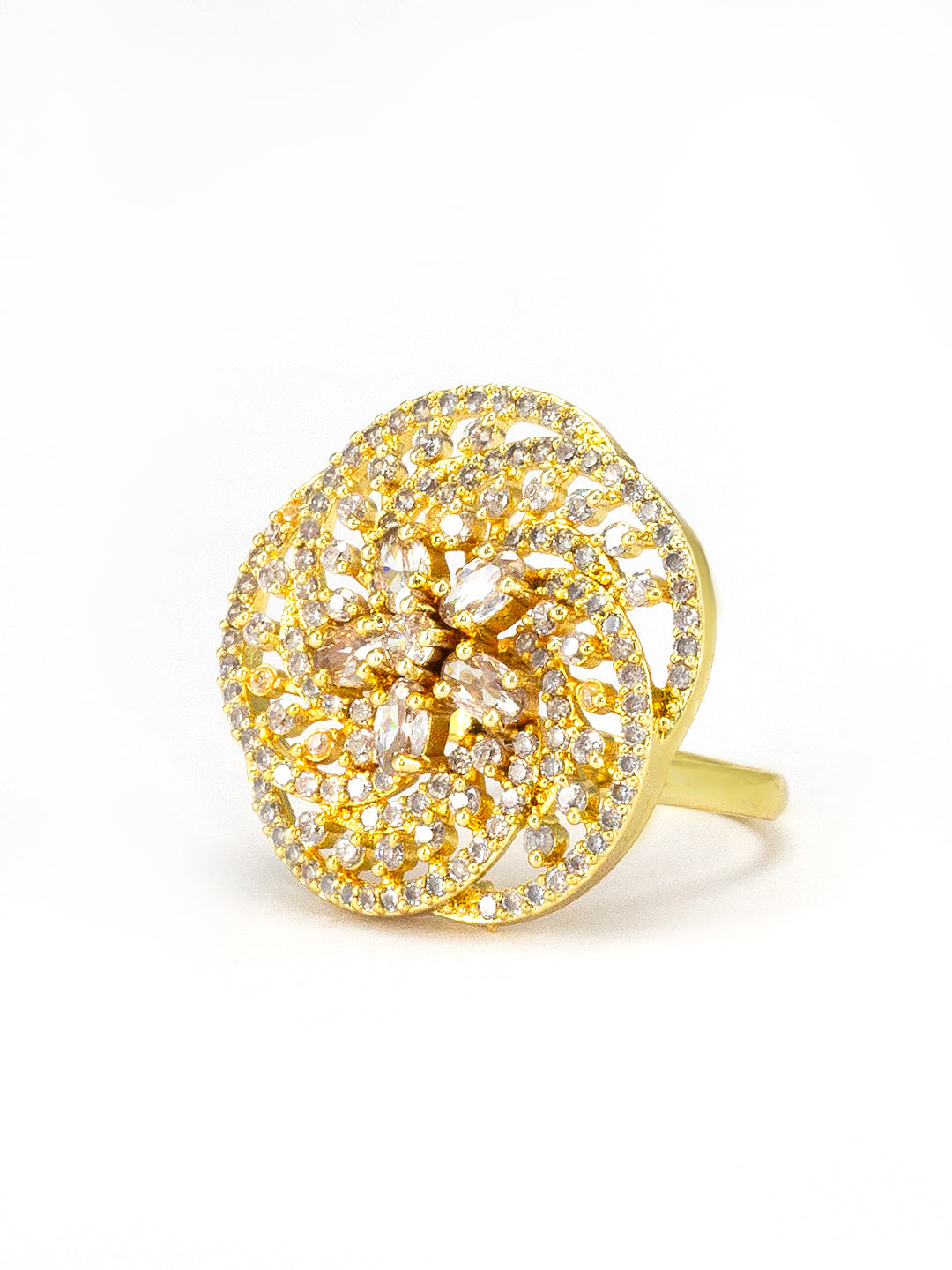 Floral AD Adjustable Cocktail Ring