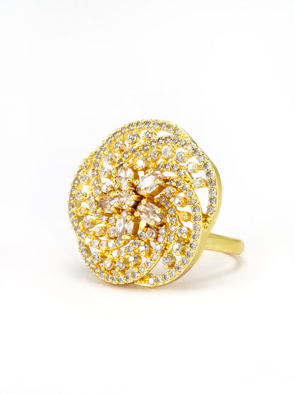 Floral AD Adjustable Cocktail Ring