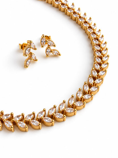 South Indian Gold Plated AD Jewellery Set for Women