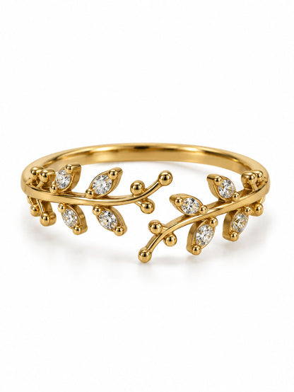 22K Gold Plated AD Finger Ring for Women