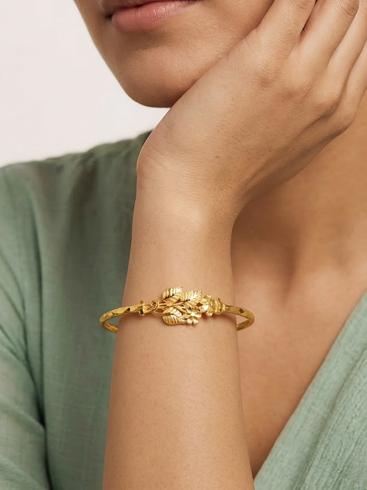 Gold Plated Temple Bangle Bracelet for Women