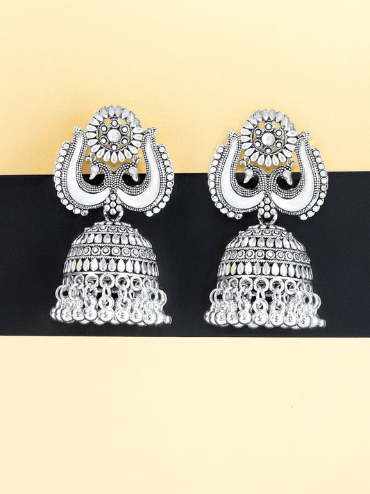 Peacock Design Jhumka Earrings