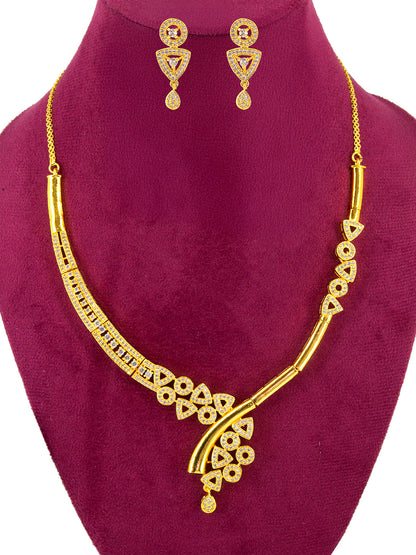 Gold Plated Designer AD Jewellery Set