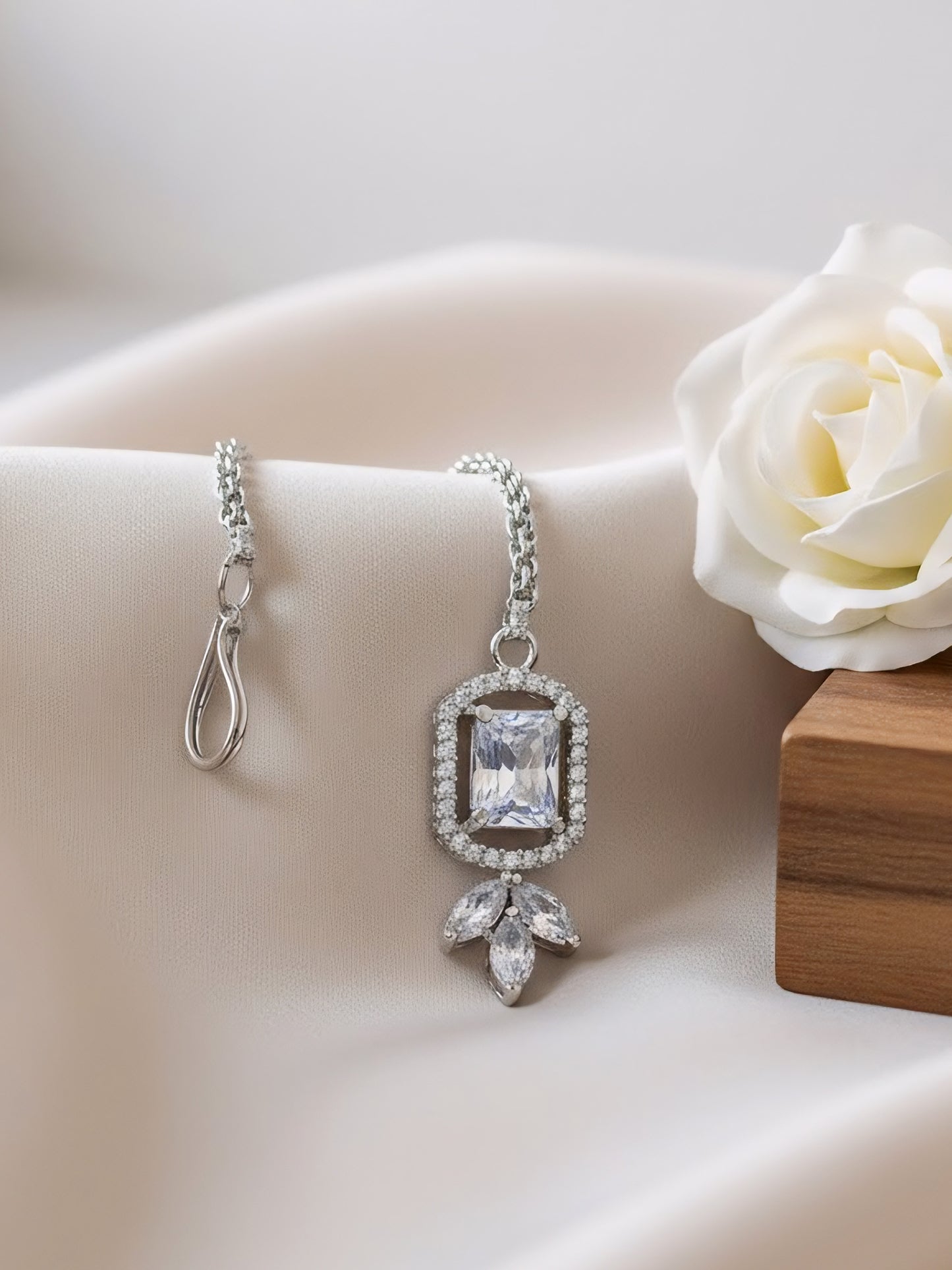 Rhodium Plated AD Maang Tikka for Women