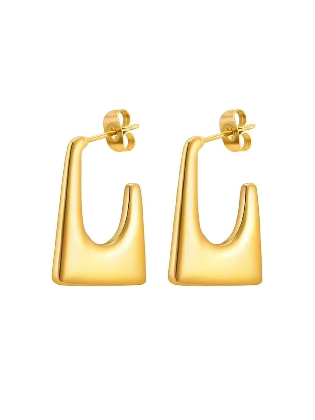 Stainless Steel Anti Tarnish U Cut Half Hoop Earrings
