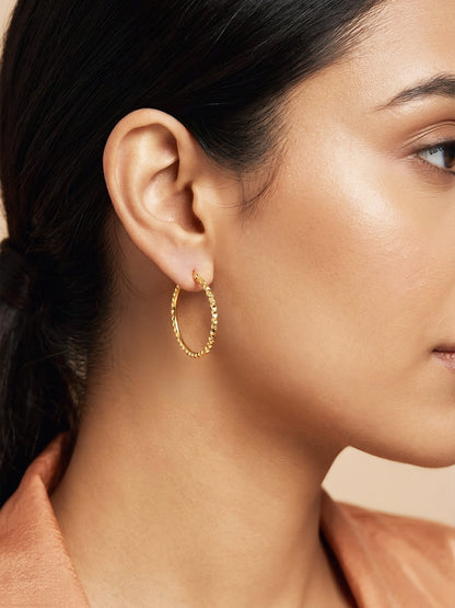 Gold Plated Classic Hoop Earrings for Women