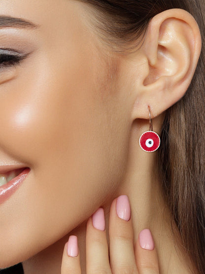 PRIVIU Set of 3 Rose Gold Evil Eye Earrings for Women