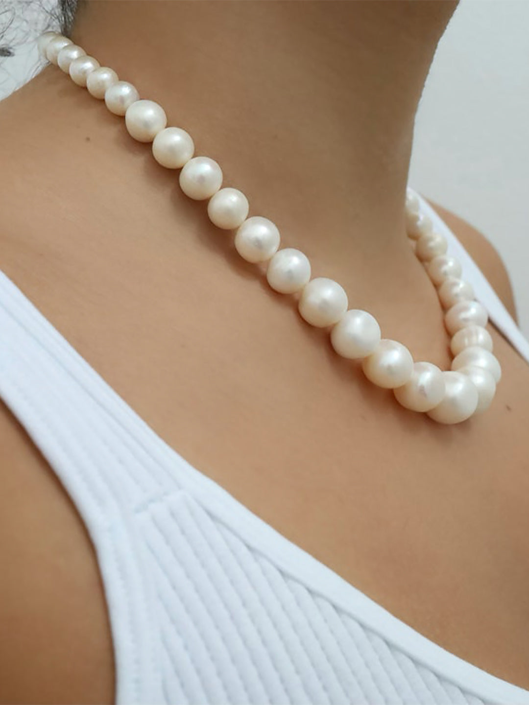Pearl Beaded Moti Mala Trendy Necklace With Earrings