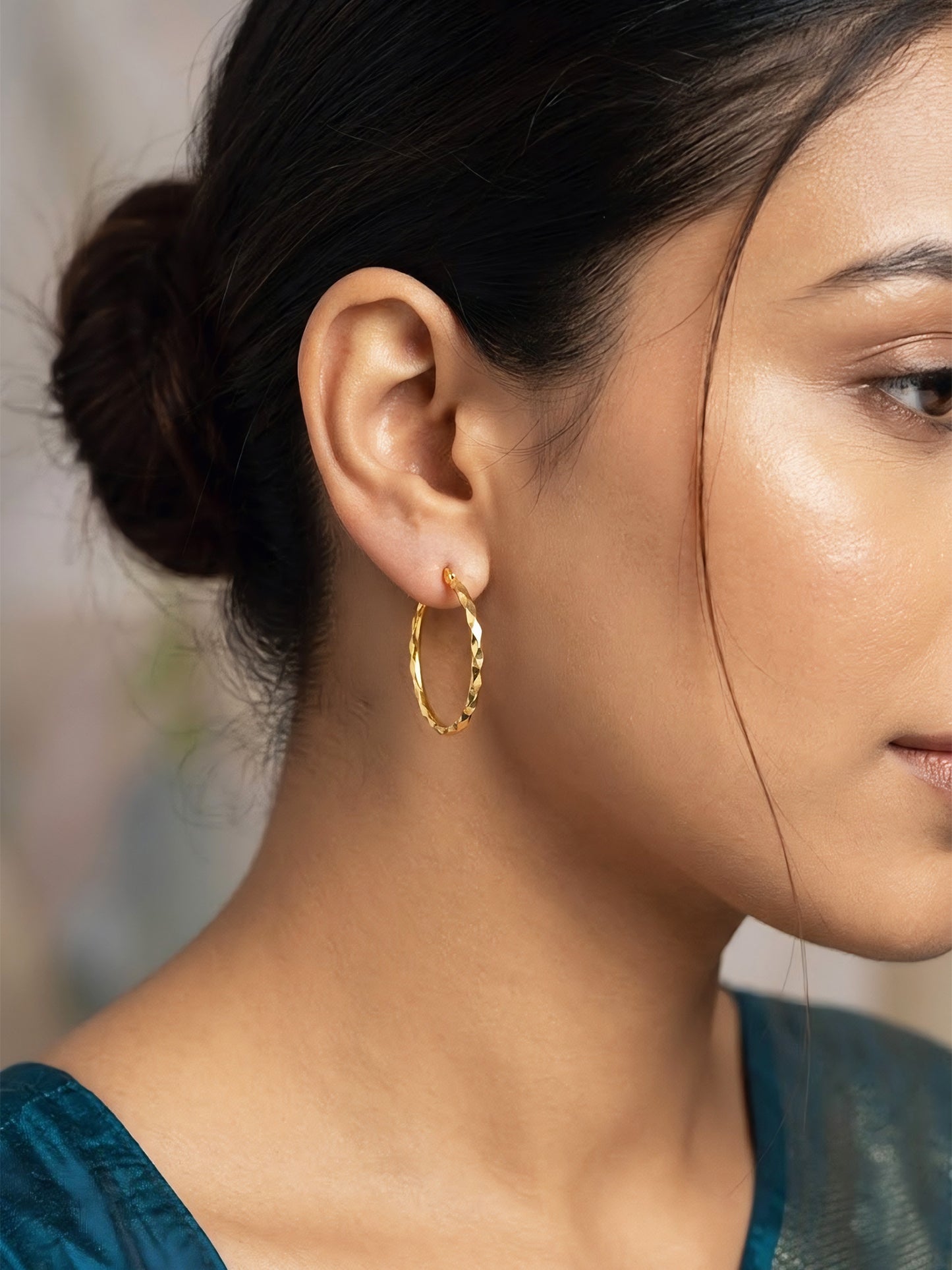 Gold Plated Classic Hoop Earrings for Women