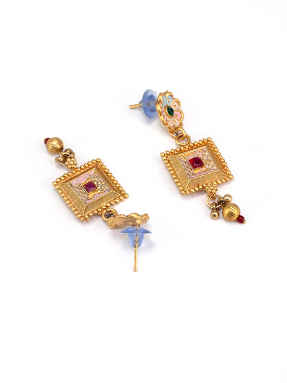 Square Artificial Stones & Beads Jewellery Set