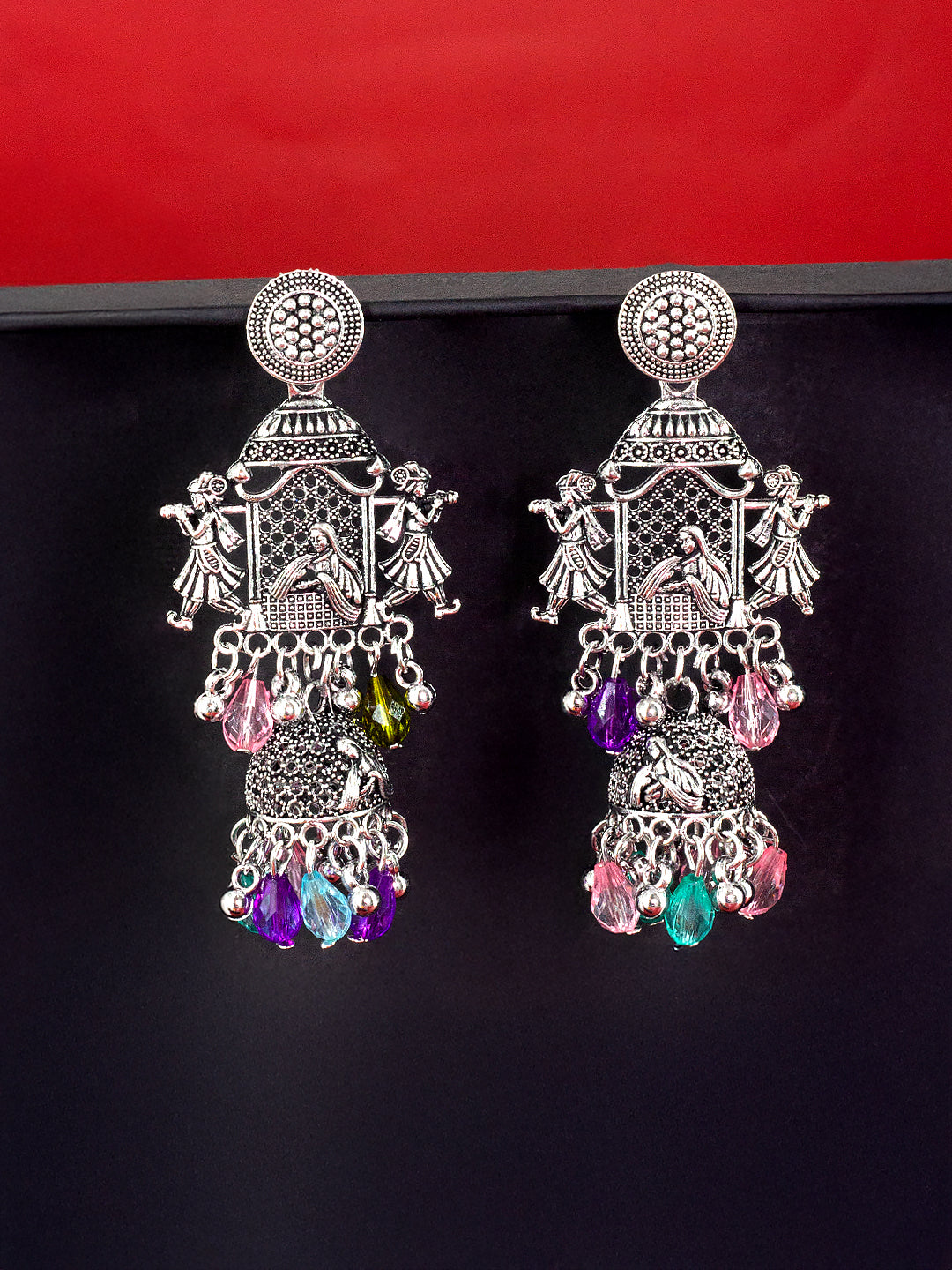 Doli Multicolour Beads Jhumka Earrings