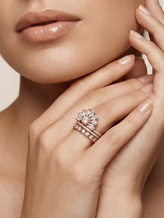 Rose Gold Plated AD Ring for Women