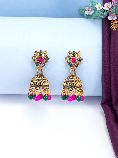 Pack of Eight Multicolour Jhumki & Drop Earrings
