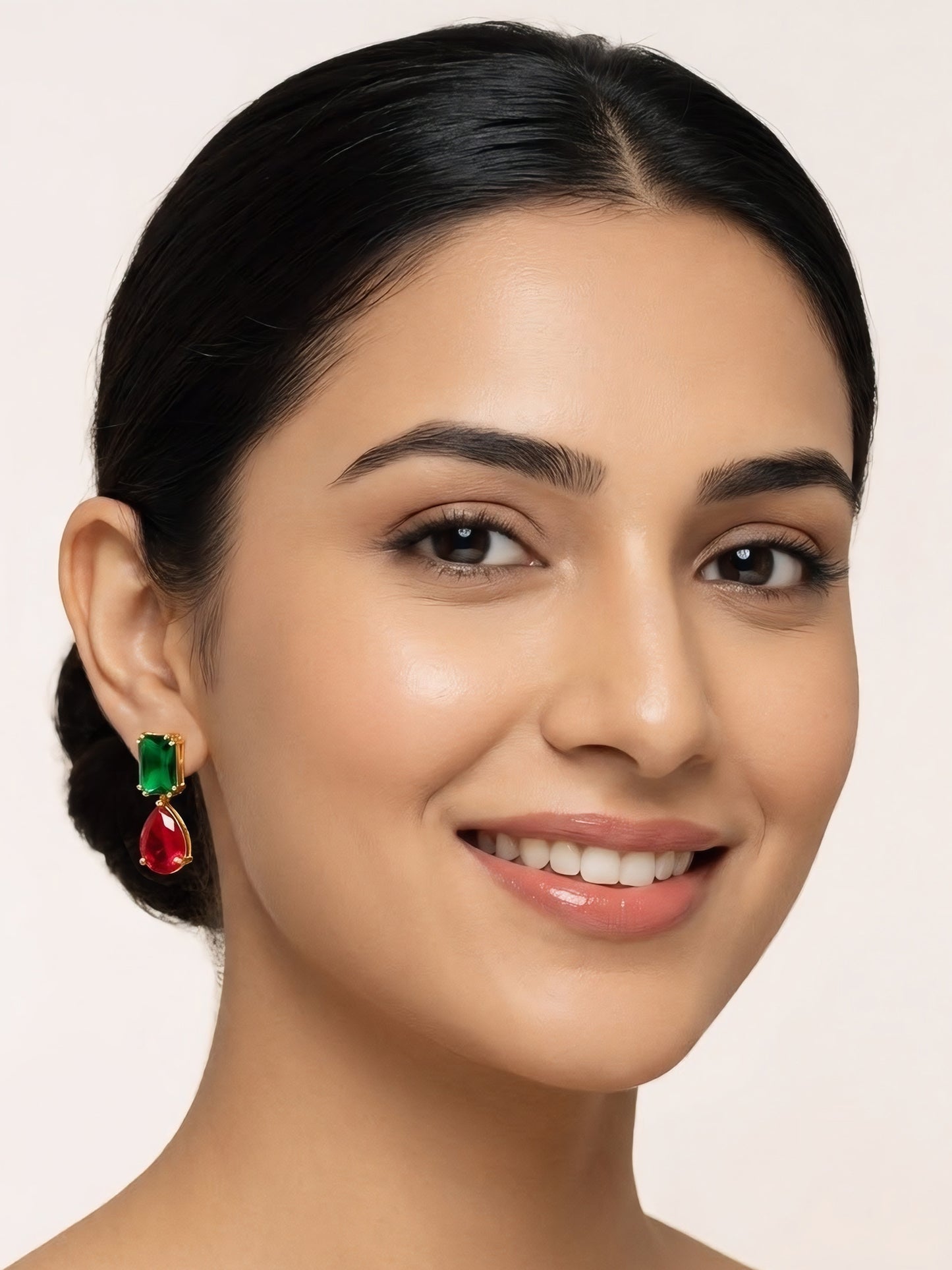 Gold Plated AD Teardrop Earrings for Women