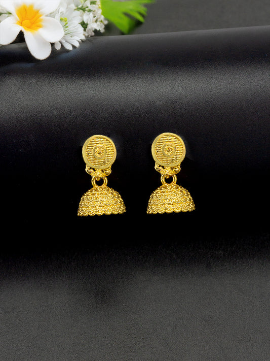 Gold Plated Circular Jhumki Earrings