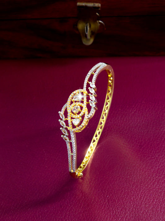 Gold Plated Minimal Cuff Bracelet for Women