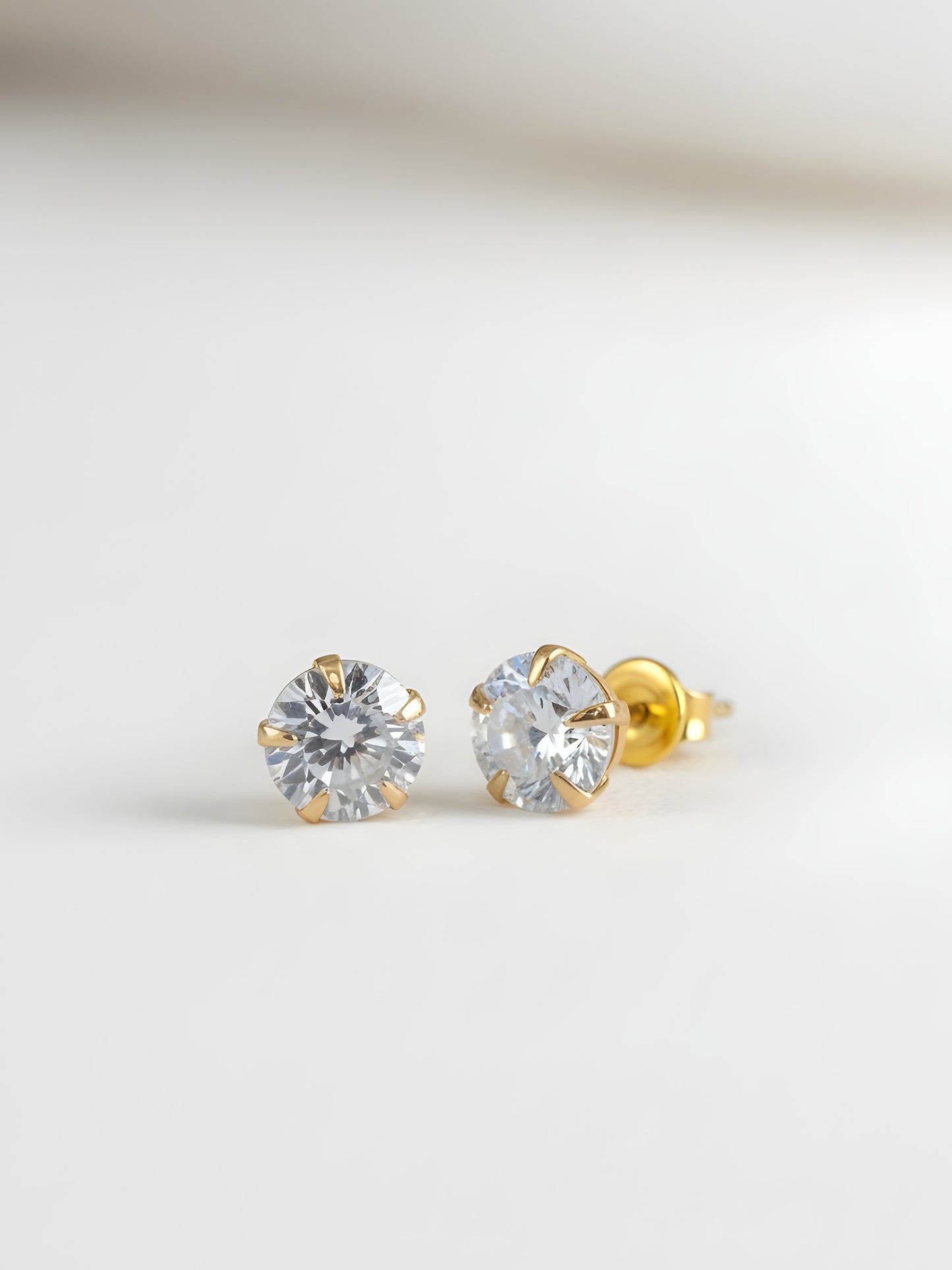 White AD Stud Earrings for Women