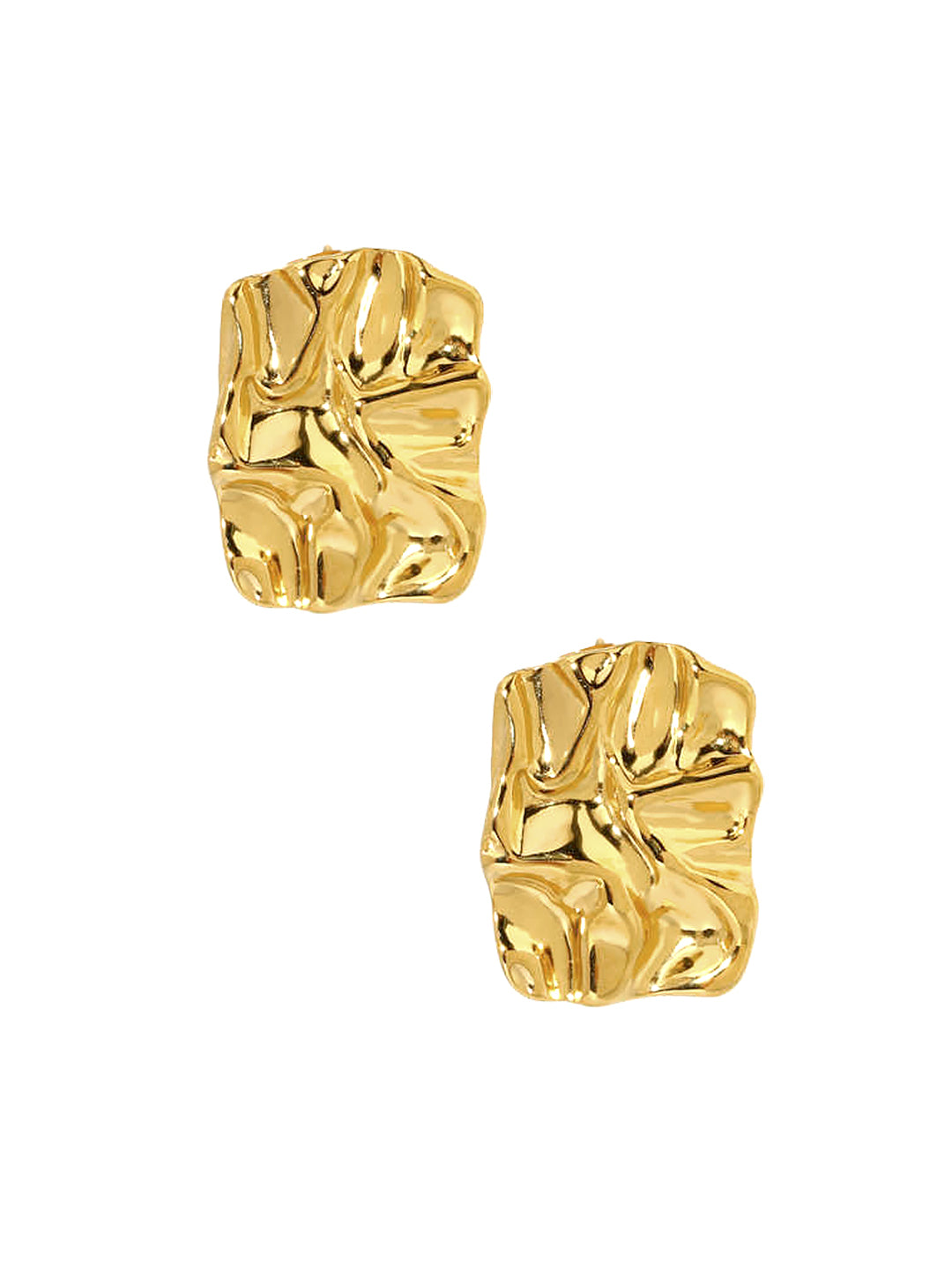 Stainless Steel Anti Tarnish Crushed Stud Earrings