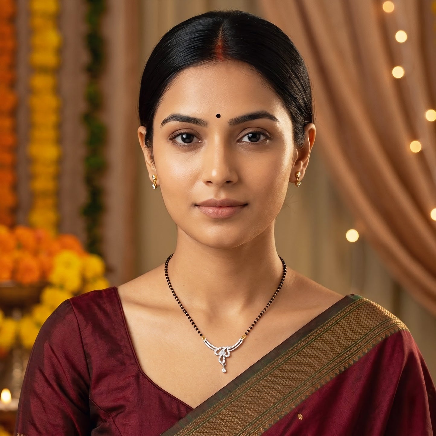 Silver Plated AD Mangalsutra for Women