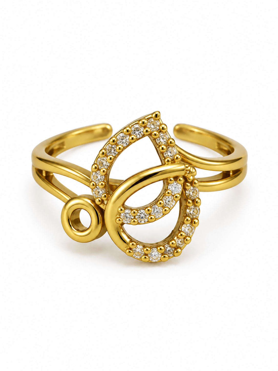 22K Gold Plated AD Finger Ring for Women