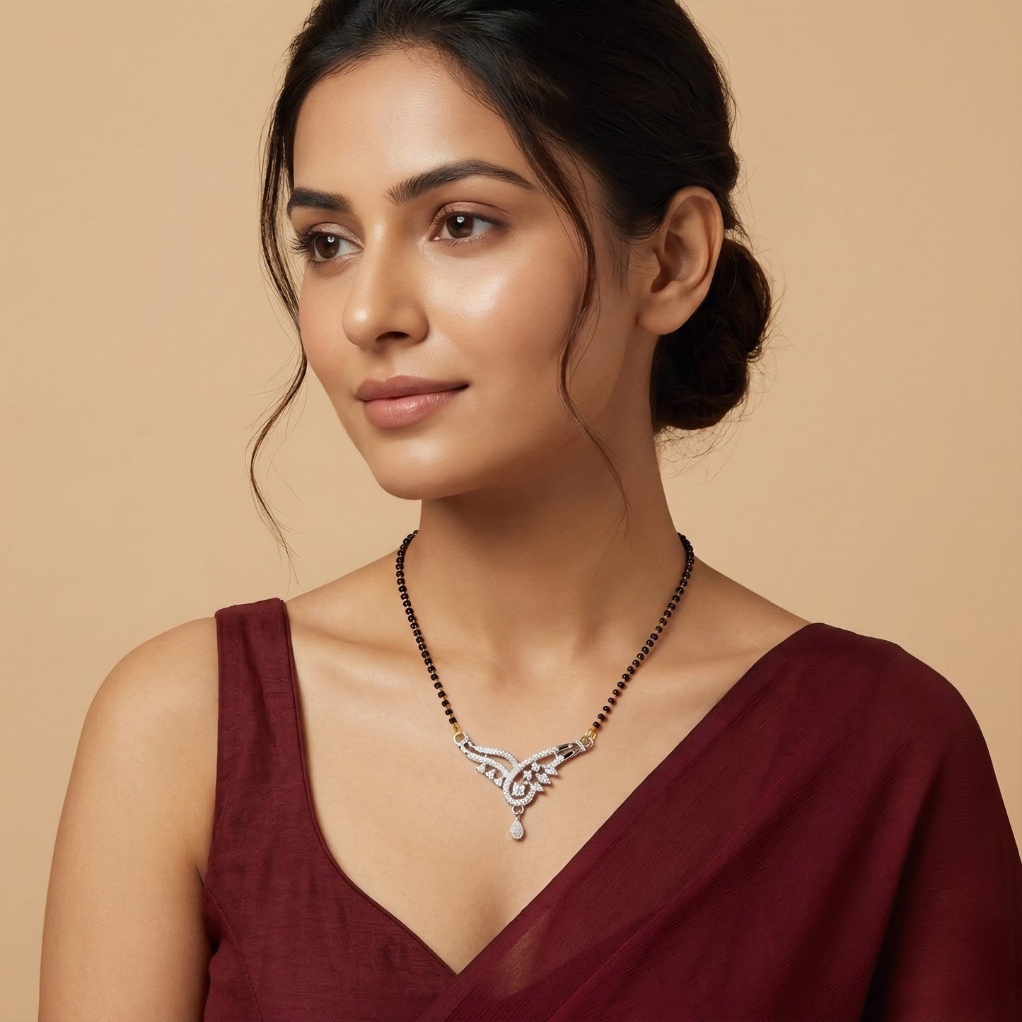Silver Plated AD Mangalsutra for Women