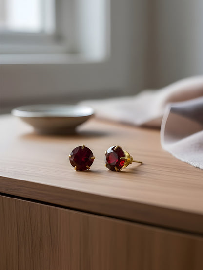 Red AD Stud Earrings for Women