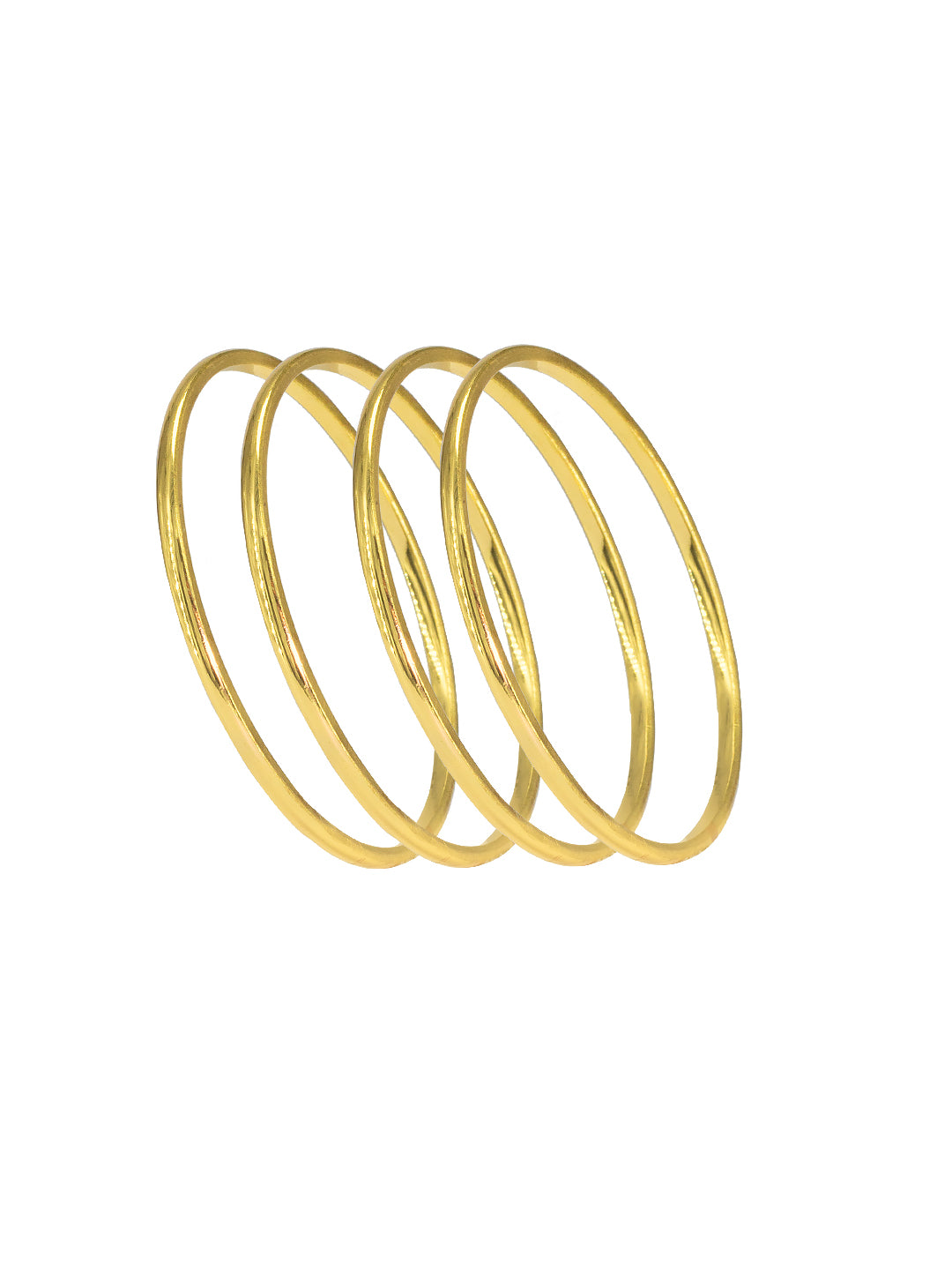 Set of 4 Brass Minimal Anti-Tarnish Bangles