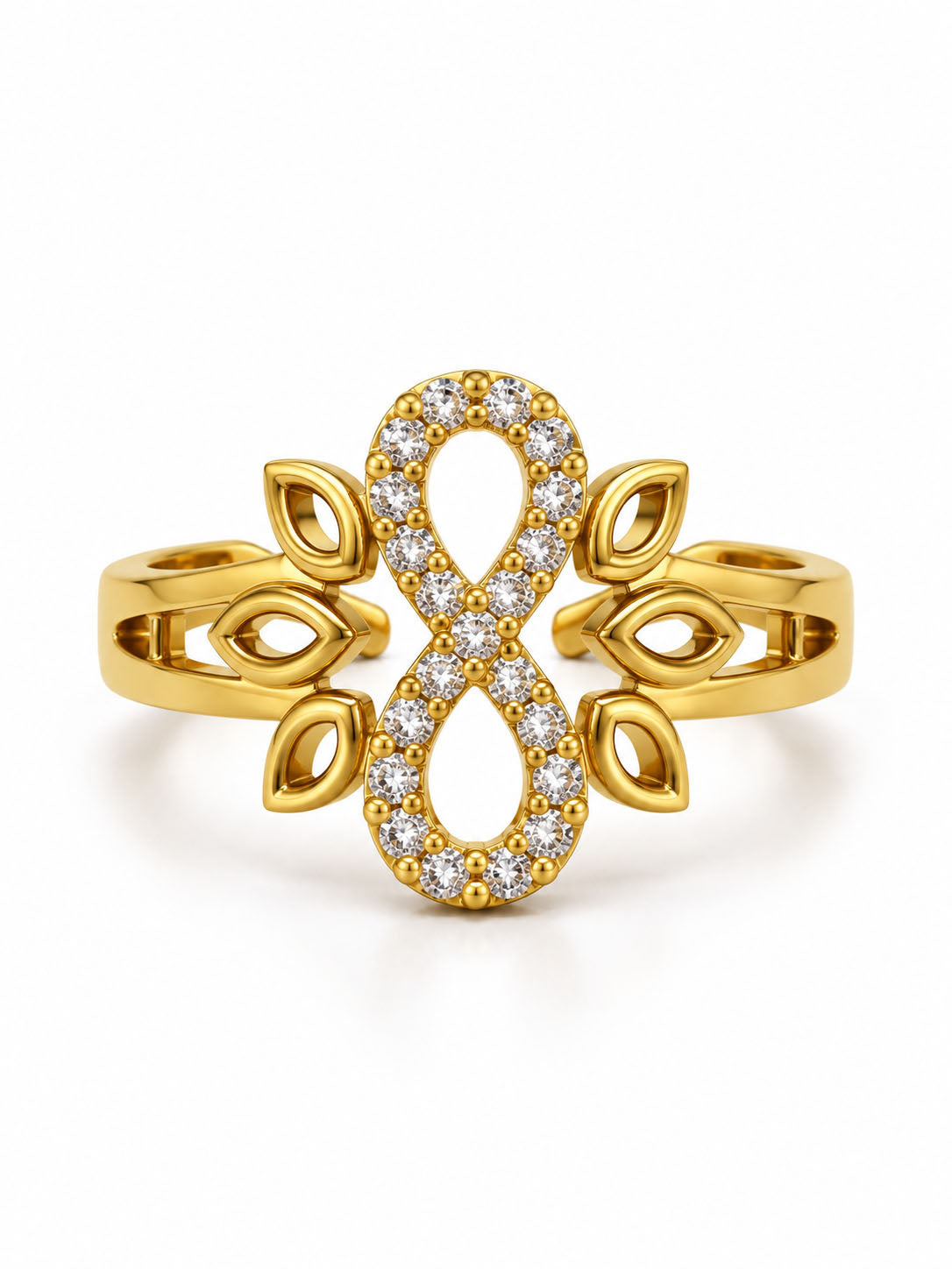 22K Gold Plated AD Finger Ring for Women