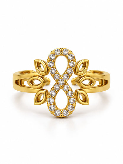 22K Gold Plated AD Finger Ring for Women