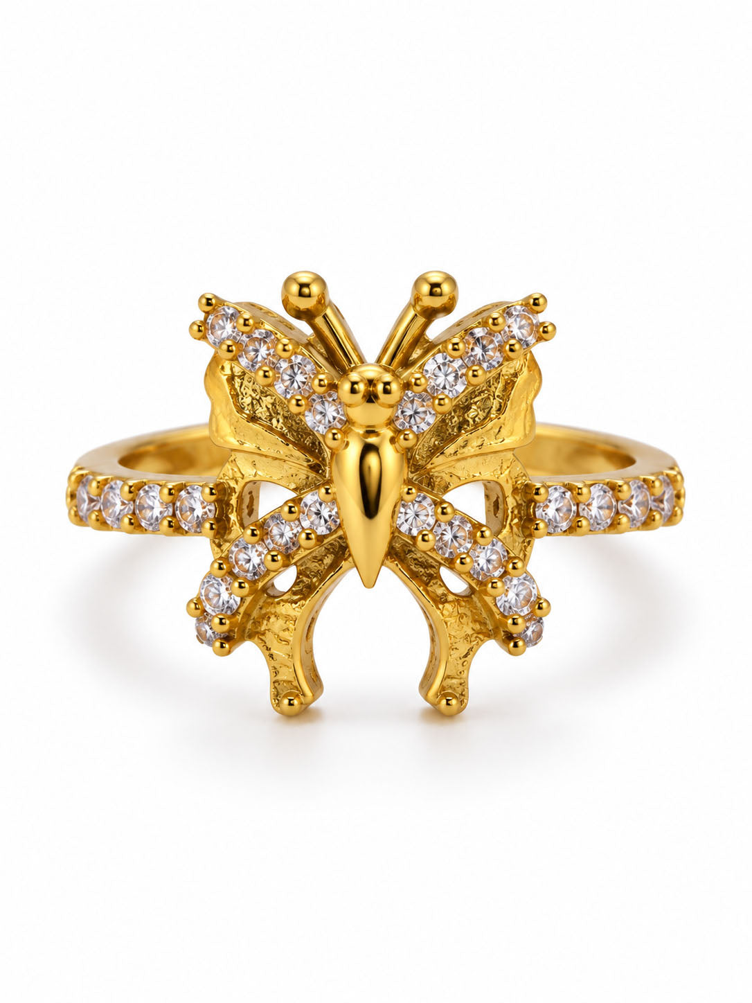 22K Gold Plated AD Finger Ring for Women