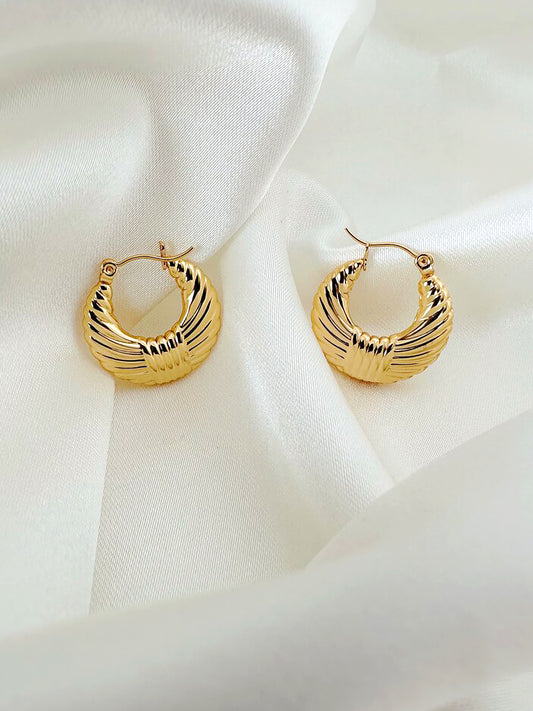 Stainless Steel Anti Tarnish Vintage Hoop Earrings