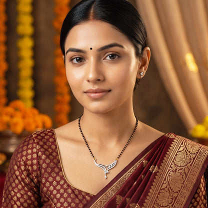 Silver Plated AD Mangalsutra for Women