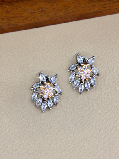 American Diamond Studded Floral Shaped Studs