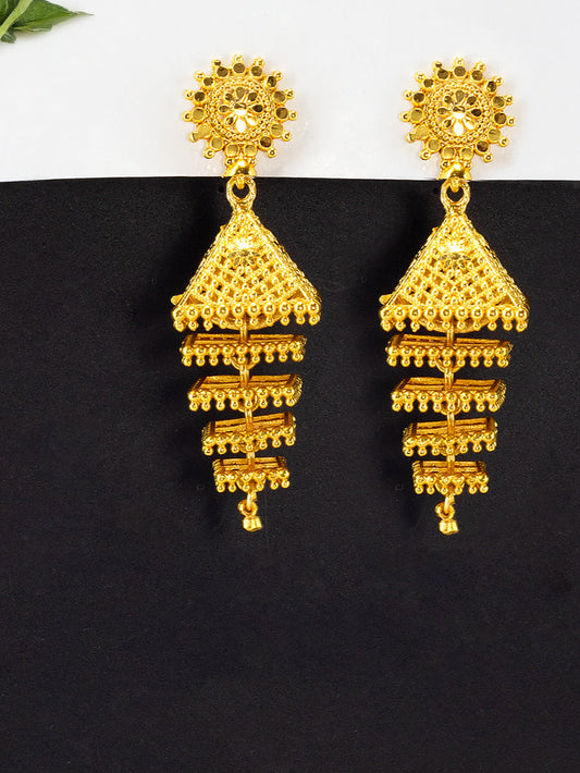 Triangle Trendy Multi Layered Jhumka Earrings