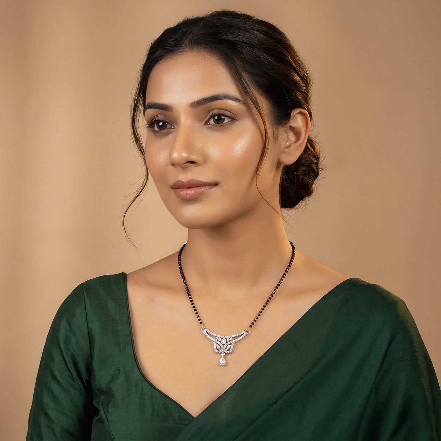 Silver Plated AD Mangalsutra for Women