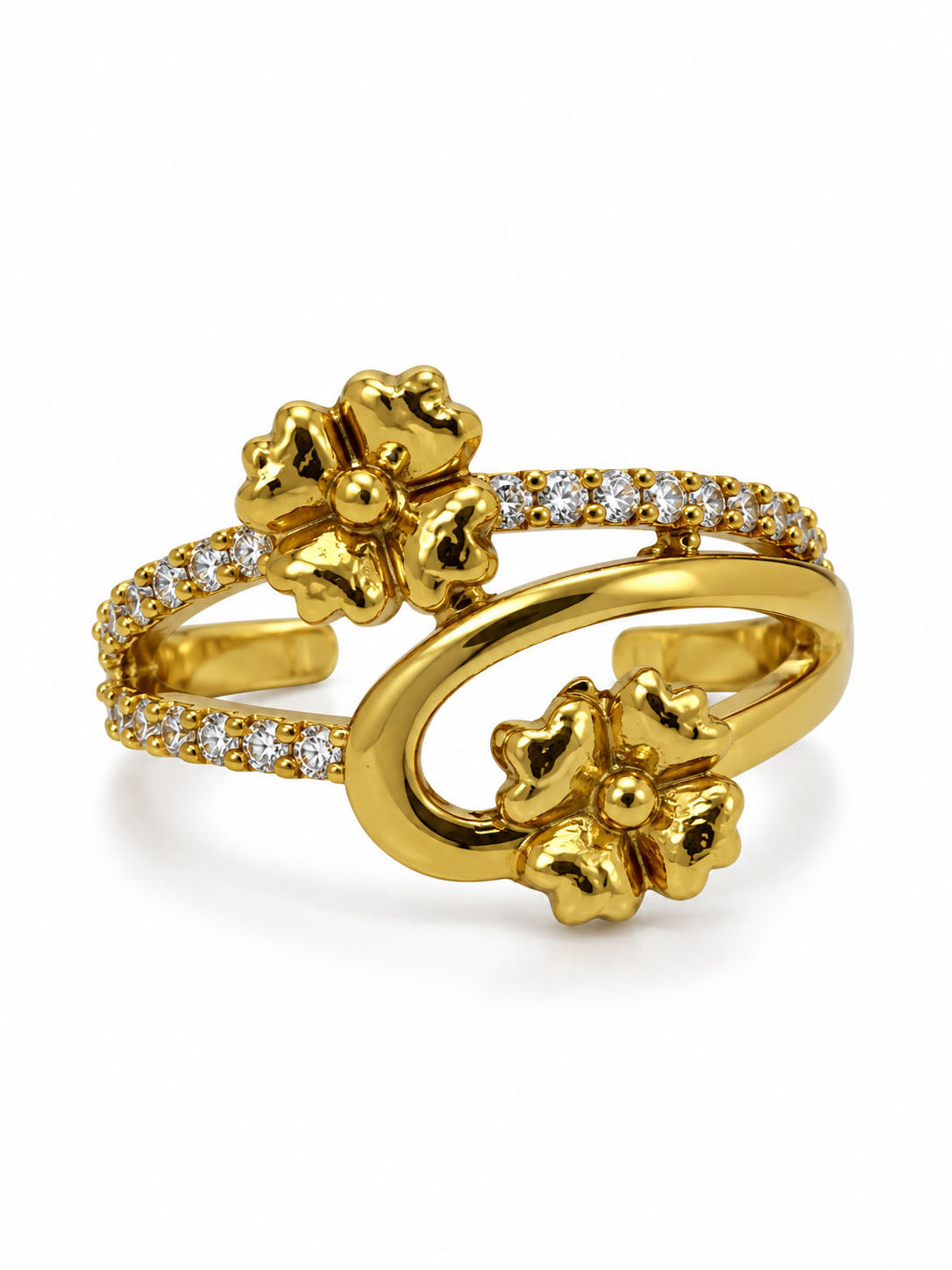 22K Gold Plated AD Finger Ring for Women