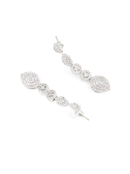 Silver Plated AD Designer Floral Jewellery Set
