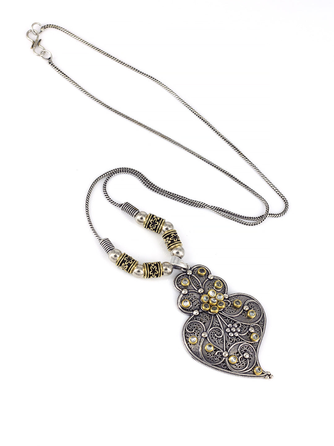 Oxidized Heart Chain Necklace
