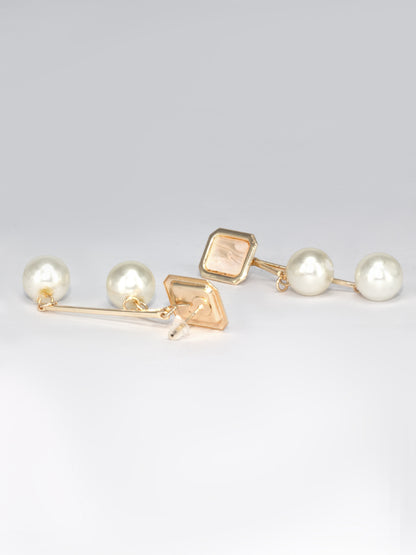 Pack of 3 Rose Gold Plated Geometric Drop Earrings