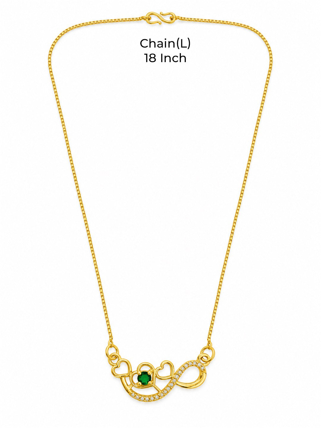 Gold Plated Green AD Pendant for Women