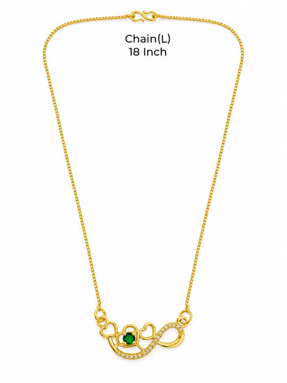 Gold Plated Green AD Pendant for Women