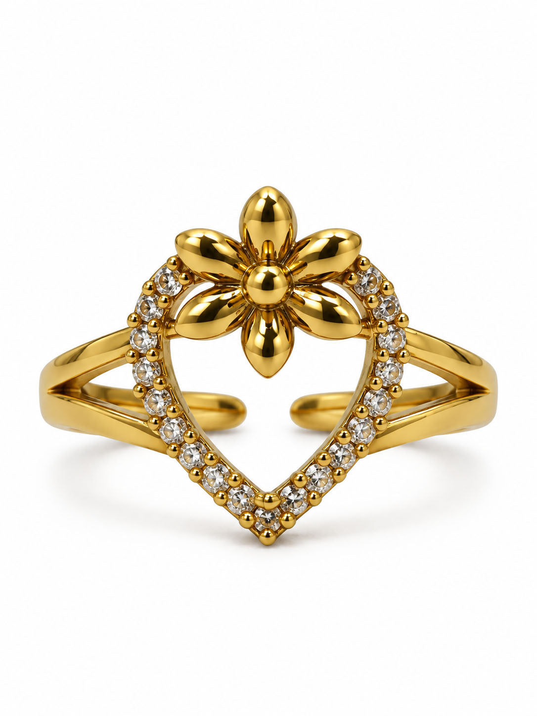 22K Gold Plated AD Finger Ring for Women