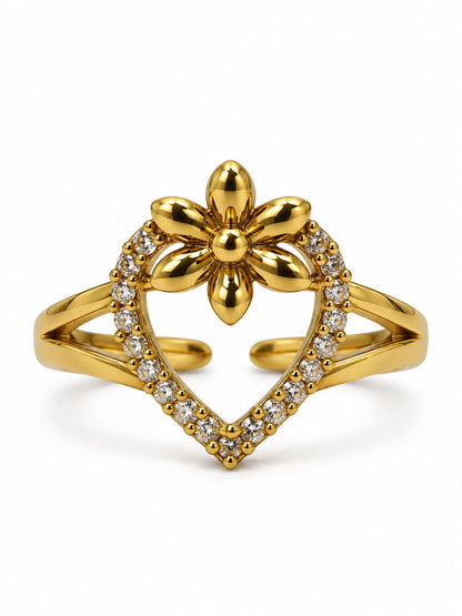 22K Gold Plated AD Finger Ring for Women