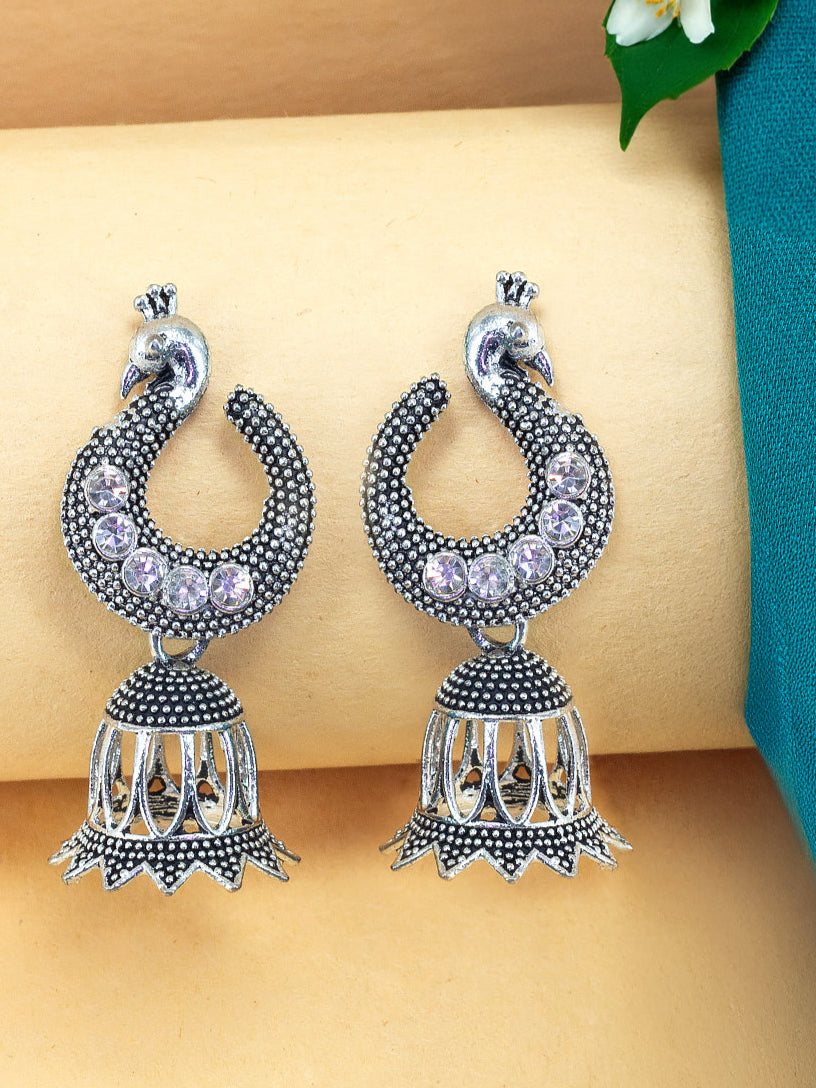 Peacock Jhumki Earrings