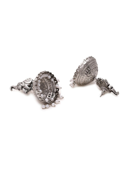 Elephant Beads Drop Jhumka Earrings