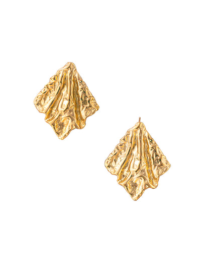 Stainless Steel Anti Tarnish Crushed Stud Earrings